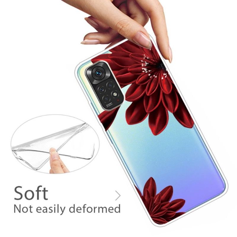 Hoesje voor Xiaomi Redmi Note 11 / Note 11S Rode Bloemblaadjes