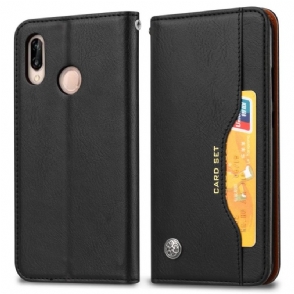 Case voor Xiaomi Redmi 7 Leer Met Standaard En Kaarthouder
