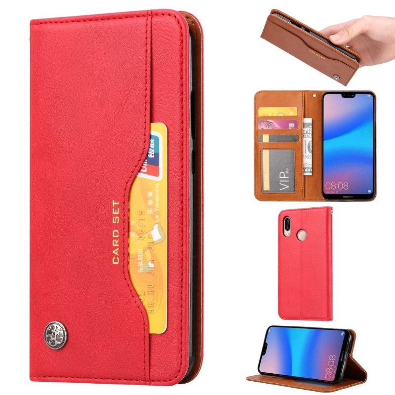 Case voor Xiaomi Redmi 7 Leer Met Standaard En Kaarthouder