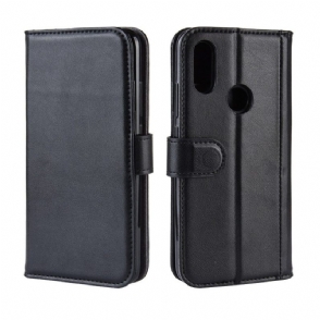 Cover voor Xiaomi Redmi 7 Anti-fall Premium Lederen Kaarthouder - Zwart