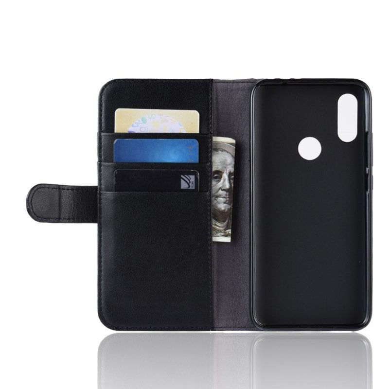 Cover voor Xiaomi Redmi 7 Anti-fall Premium Lederen Kaarthouder - Zwart