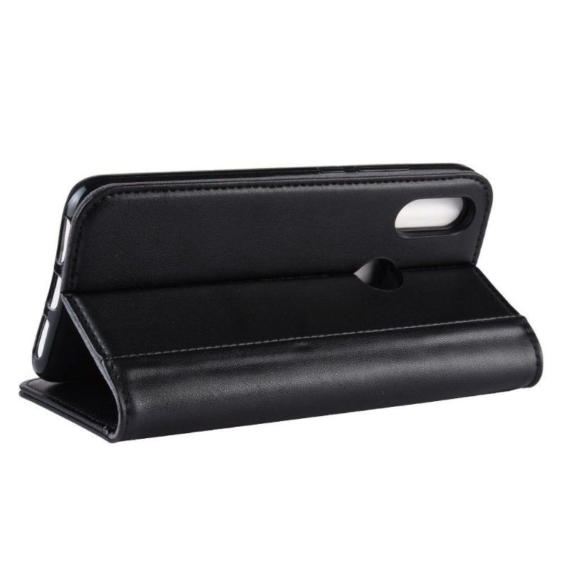 Cover voor Xiaomi Redmi 7 Anti-fall Premium Lederen Kaarthouder - Zwart