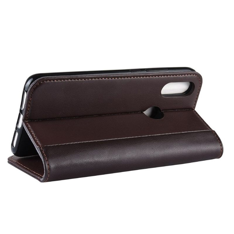Cover voor Xiaomi Redmi 7 Premium Leren Kaarthouder - Bruin