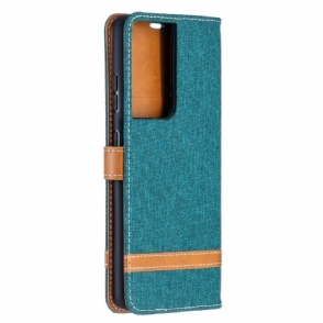 Flip Case voor Samsung Galaxy S21 Ultra 5G Stoffen Bekleding