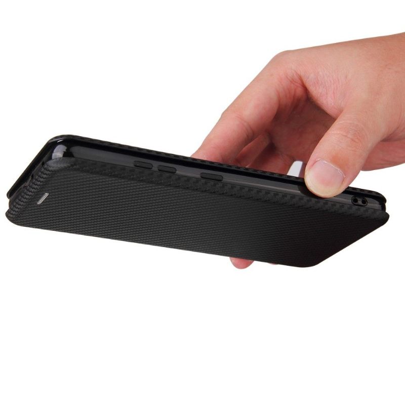 Folio-hoesje voor Samsung Galaxy S21 Ultra 5G Anti-fall Kunstleer In Koolstofvezelstijl