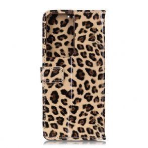 Folio-hoesje voor Samsung Galaxy S21 Ultra 5G Kunstleer Luipaardstijl