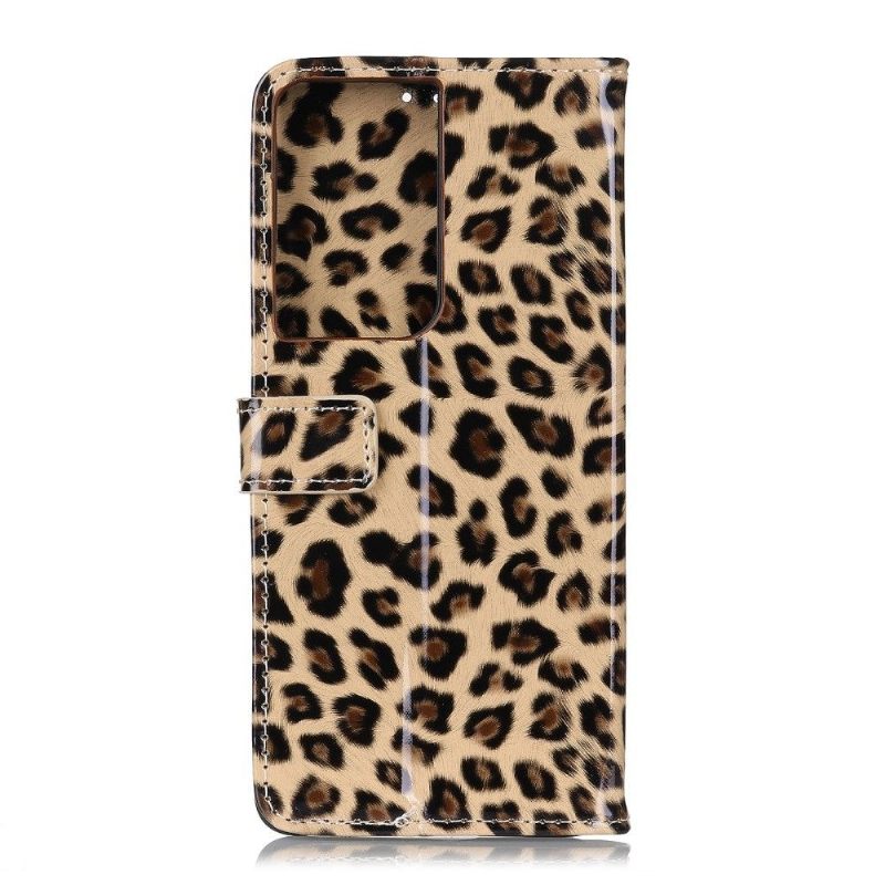 Folio-hoesje voor Samsung Galaxy S21 Ultra 5G Kunstleer Luipaardstijl