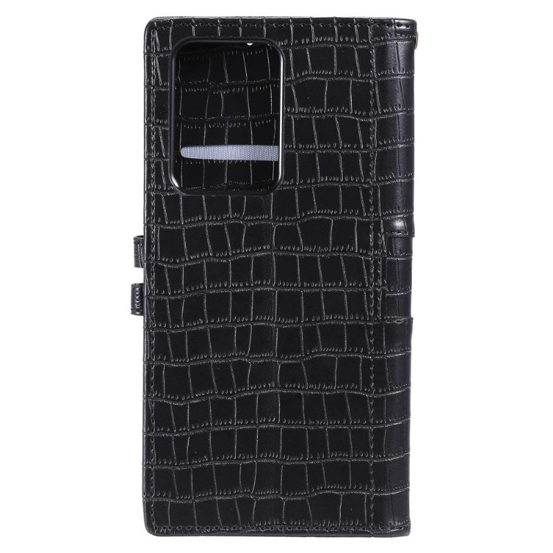 Folio-hoesje voor Samsung Galaxy S21 Ultra 5G Leerstijl Met Krokodilleneffect