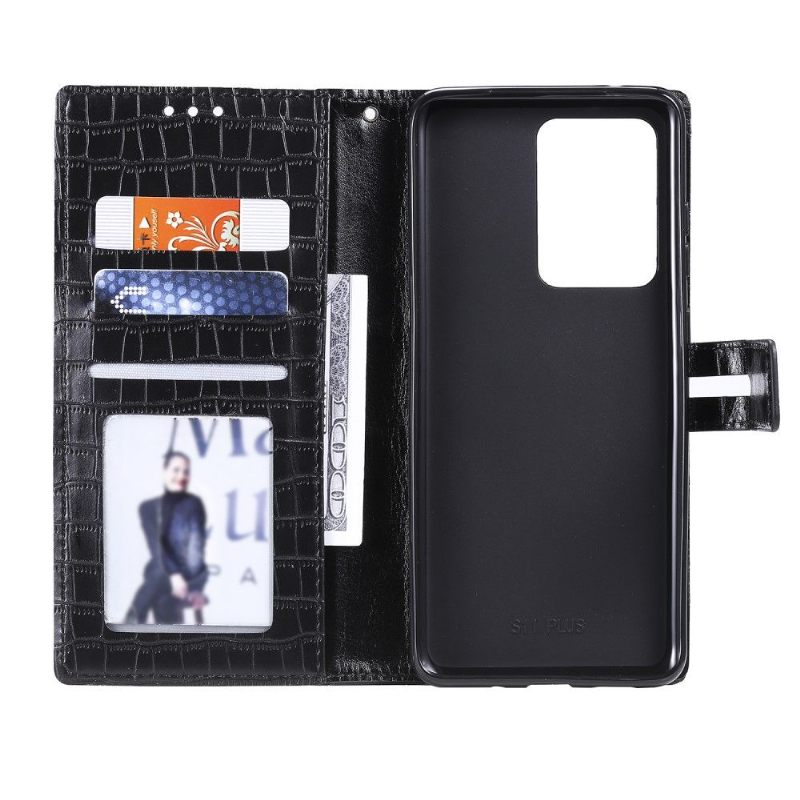 Folio-hoesje voor Samsung Galaxy S21 Ultra 5G Leerstijl Met Krokodilleneffect