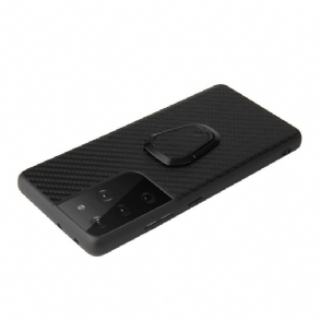 Hoesje voor Samsung Galaxy S21 Ultra 5G Anti-fall Koolstofvezelring