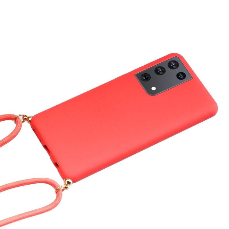 Hoesje voor Samsung Galaxy S21 Ultra 5G Anti-fall Met Schouderriem