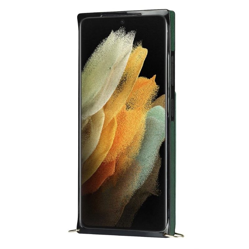 Hoesje voor Samsung Galaxy S21 Ultra 5G Met Koord Visitekaarthouder