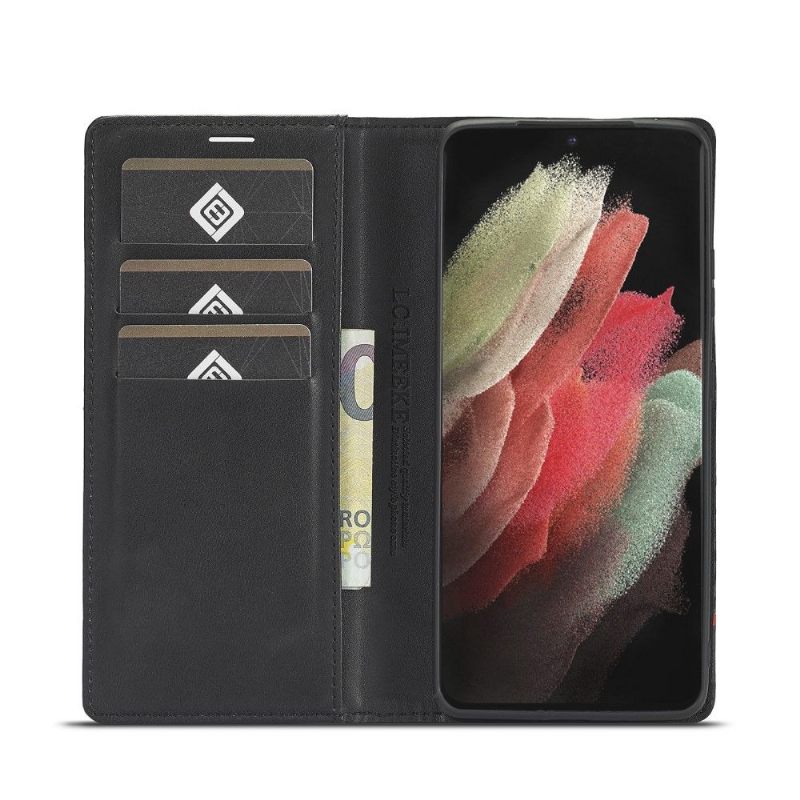 Leren Hoesje voor Samsung Galaxy S21 Ultra 5G Koolstofvezel Leereffect - M2