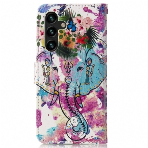 Folio-hoesje voor Samsung Galaxy A13 5G Anti-fall Tropische Olifant