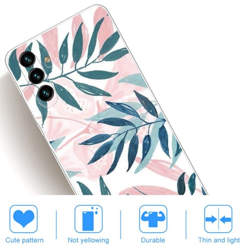 Hoesje voor Samsung Galaxy A13 5G Groene En Roze Bladeren