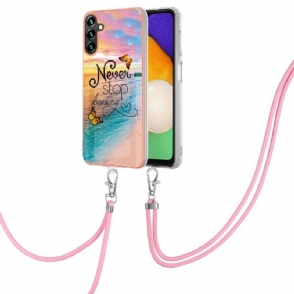 Hoesje voor Samsung Galaxy A13 5G Met Koord Stop Nooit Met Dromen