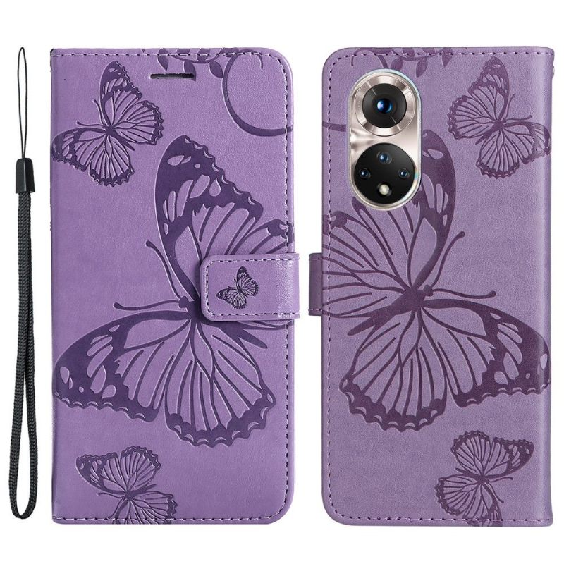 Folio-hoesje voor Huawei Nova 9 / Honor 50 Ondersteuningsfunctie Vlinders