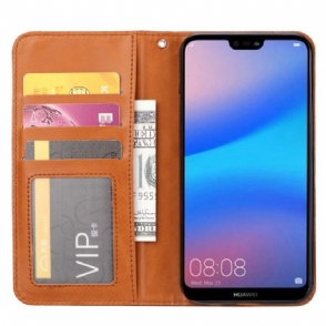 Flip Case voor Huawei Y6 2019 Leren Stand Case
