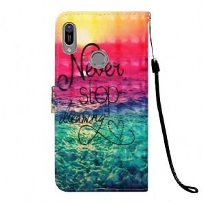 Folio-hoesje voor Huawei Y6 2019 Anti-fall Stop Nooit Met Dromen
