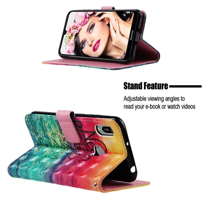Folio-hoesje voor Huawei Y6 2019 Anti-fall Stop Nooit Met Dromen