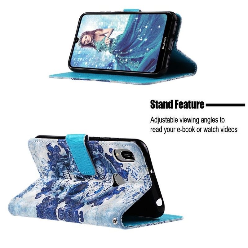 Folio-hoesje voor Huawei Y6 2019 Calavera-patroon