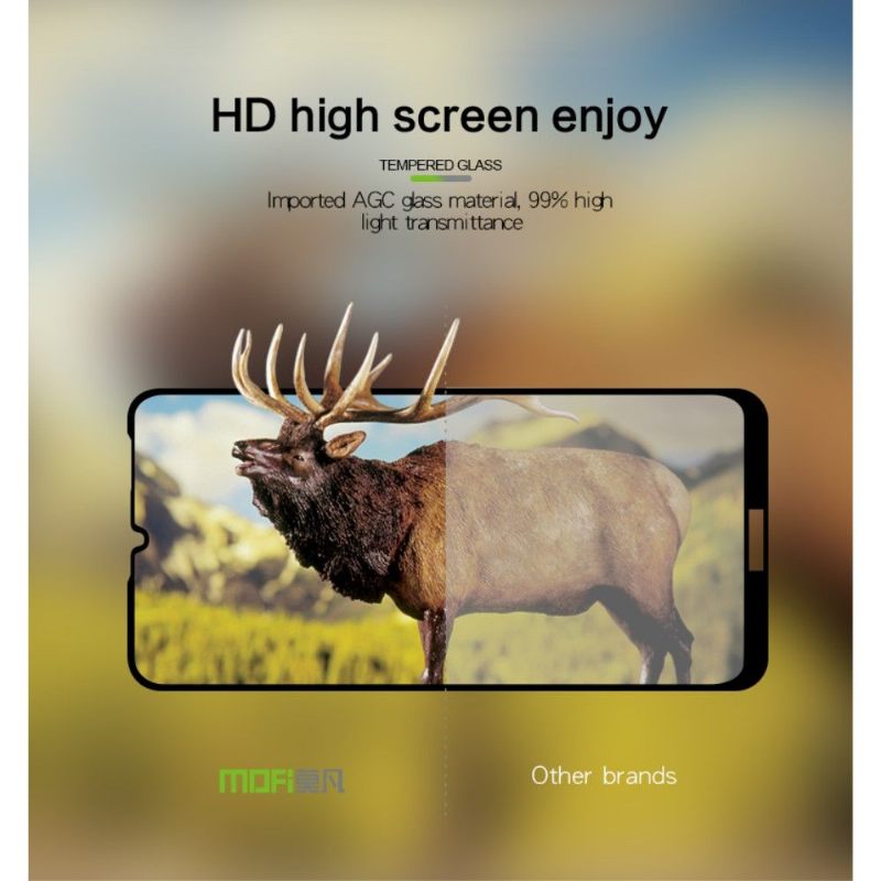 Huawei Y6 2019 - Schermbeschermer Van Gehard Glas Op Ware Grootte - Zwart