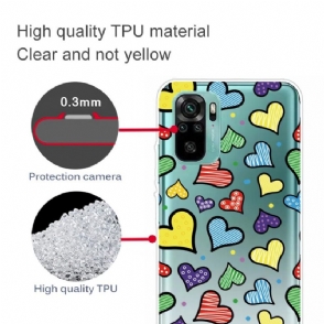 Hoesje voor Xiaomi Redmi Note 10 Gekleurde Harten