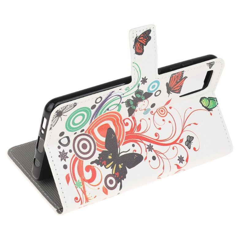 Leren Hoesje voor Xiaomi Redmi Note 10 Bescherming Retro Vlinders