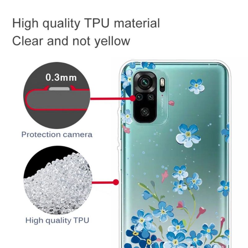Telefoonhoesje voor Xiaomi Redmi Note 10 Bescherming Blauwe Bloemen