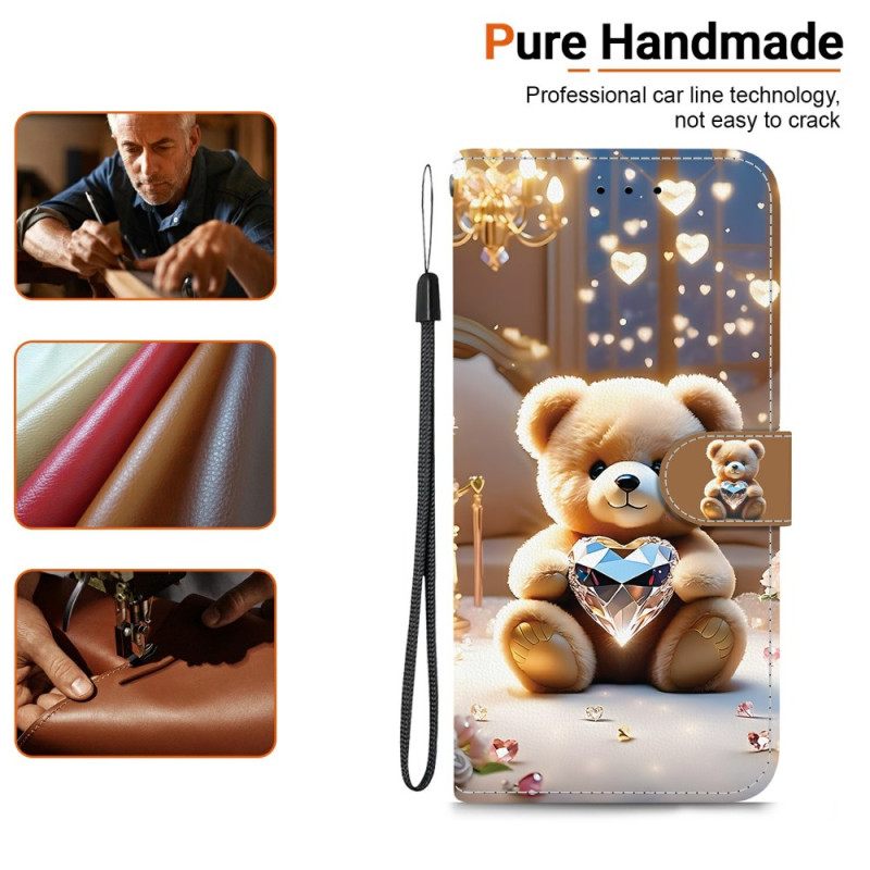Flip Case Leren Xiaomi Redmi Note 15 Pro 5g Diamanten Beer