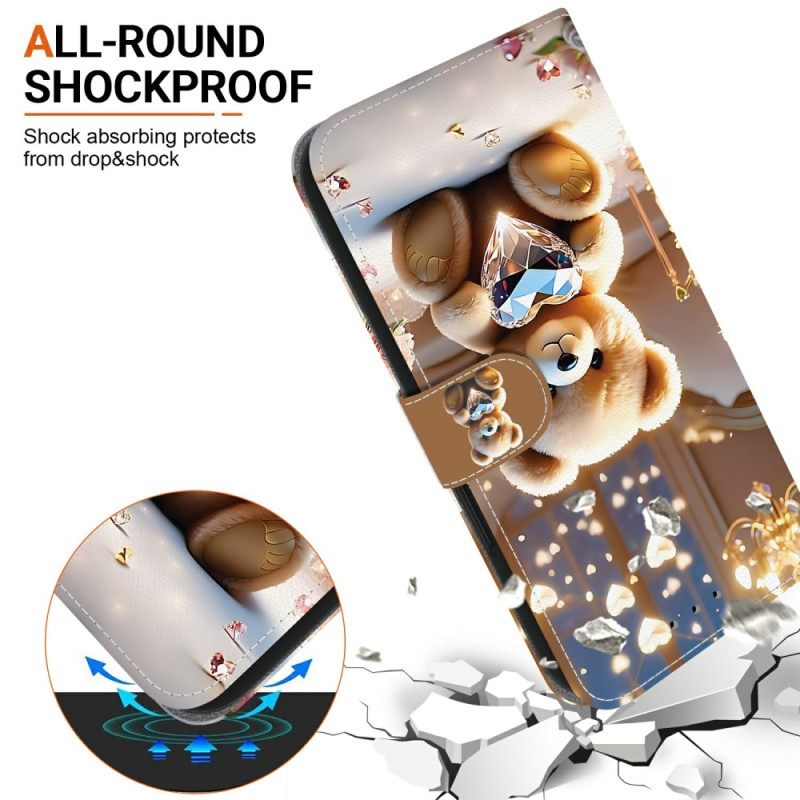Flip Case Leren Xiaomi Redmi Note 15 Pro 5g Diamanten Beer