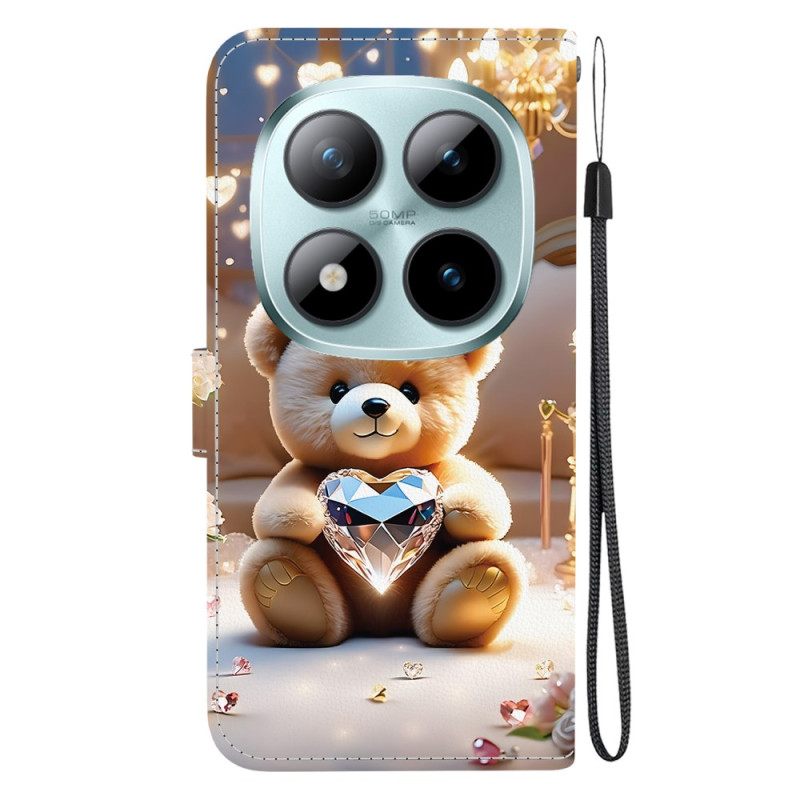 Flip Case Leren Xiaomi Redmi Note 15 Pro 5g Diamanten Beer