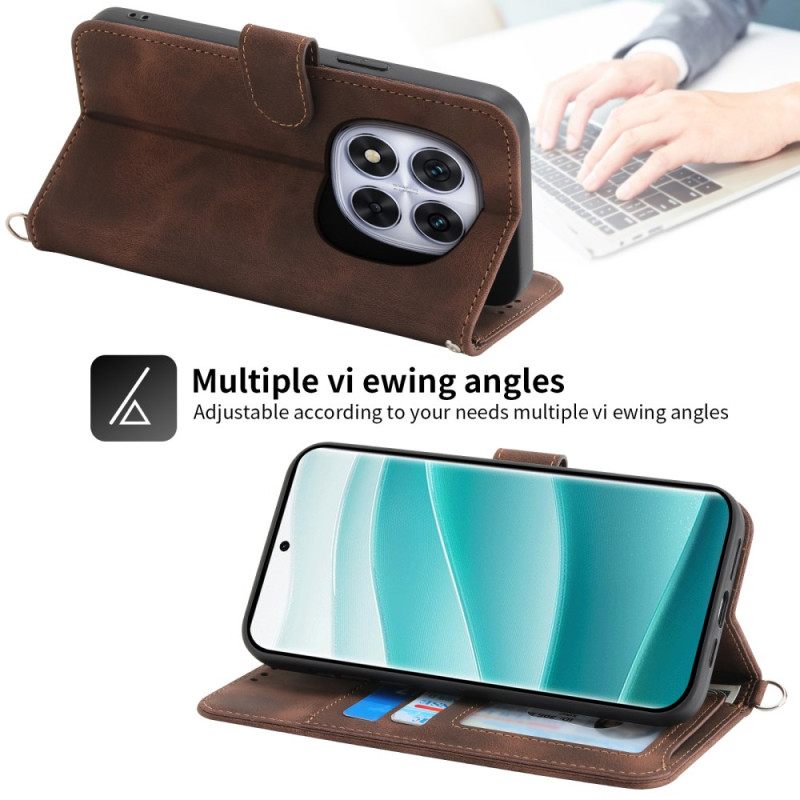 Flip Case Leren Xiaomi Redmi Note 15 Pro 5g Mandala Suède-effect Met Schouderbandje