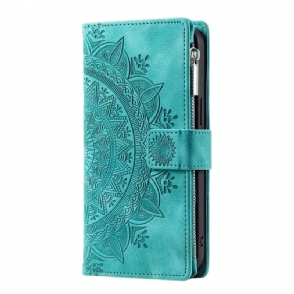 Flip Case Leren Xiaomi Redmi Note 15 Pro 5g Portemonnee Met Mandala-bloemen Suède-effect
