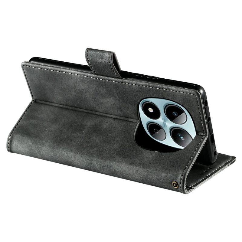 Flip Case Leren Xiaomi Redmi Note 15 Pro 5g Retro Design Met Bandje