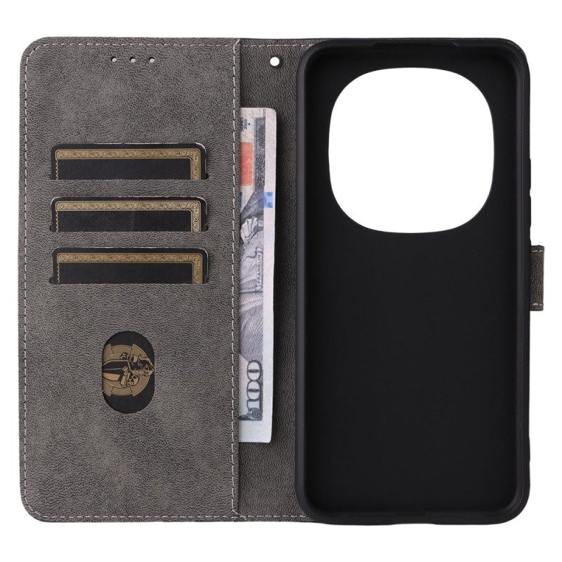 Flip Case Leren Xiaomi Redmi Note 15 Pro 5g Rfid-blokkering En Bandje