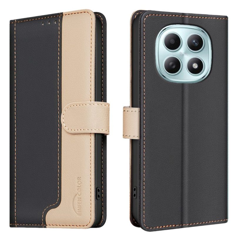 Flip Case Leren Xiaomi Redmi Note 15 Pro 5g Tweekleurig Binfen Kleur