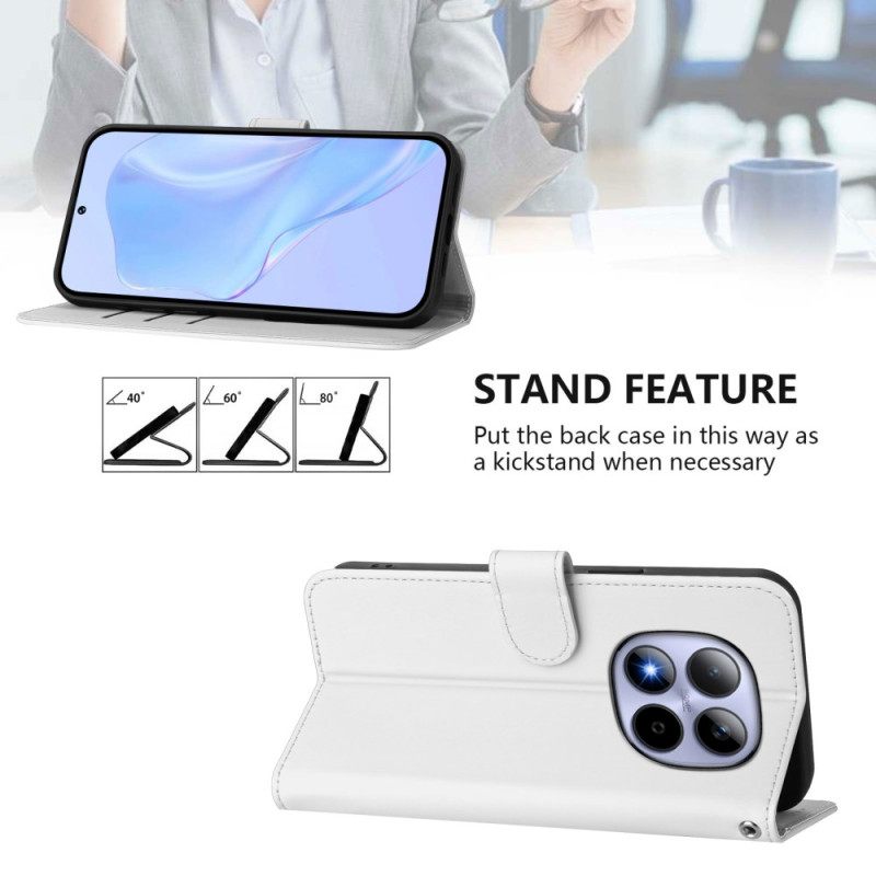 Folio-hoesje Xiaomi Redmi Note 15 Pro 5g Effen Kunstleer