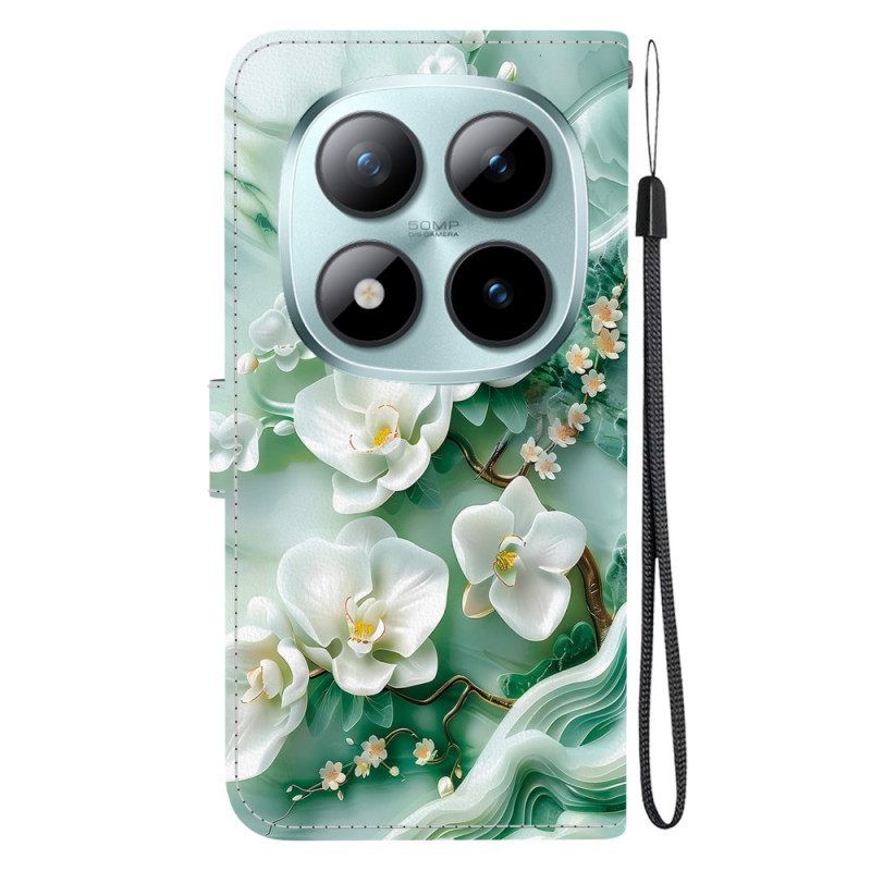 Folio-hoesje Xiaomi Redmi Note 15 Pro 5g Jadebloemen