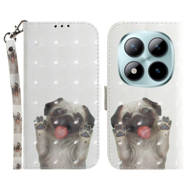 Folio-hoesje Xiaomi Redmi Note 15 Pro 5g Mopshond Met Bandjes