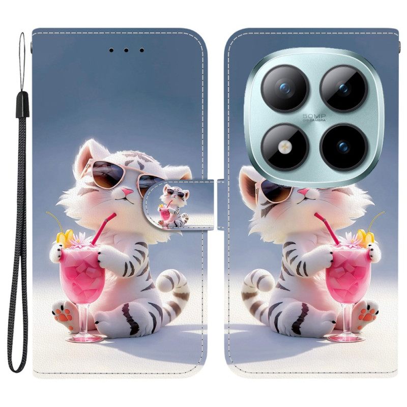 Folio-hoesje Xiaomi Redmi Note 15 Pro 5g Telefoonhoesje Cartoontijger