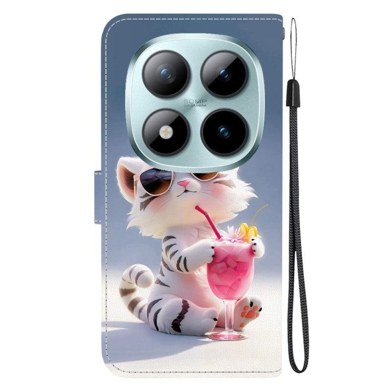 Folio-hoesje Xiaomi Redmi Note 15 Pro 5g Telefoonhoesje Cartoontijger
