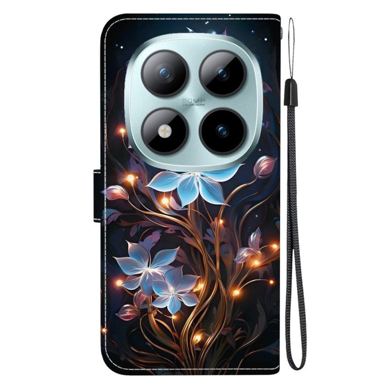 Folio-hoesje Xiaomi Redmi Note 15 Pro 5g Telefoonhoesje Kleine Lantaarnbloemen