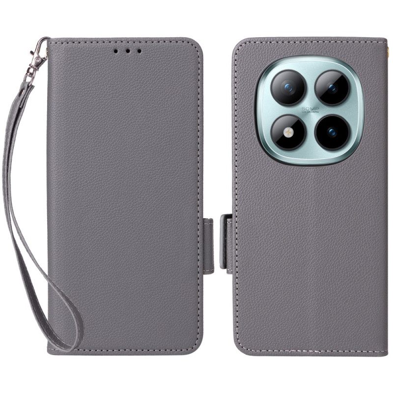 Folio-hoesje Xiaomi Redmi Note 15 Pro 5g Telefoonhoesje Kunstleer Met Bandje