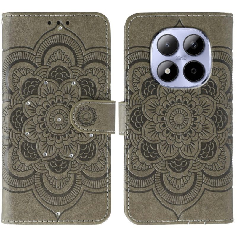 Folio-hoesje Xiaomi Redmi Note 15 Pro 5g Telefoonhoesje Mandala En Strass-steentjes