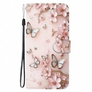 Folio-hoesje Xiaomi Redmi Note 15 Pro 5g Telefoonhoesje Roze Vlinders