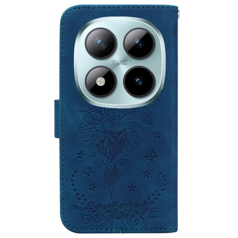 Folio-hoesje Xiaomi Redmi Note 15 Pro 5g Telefoonhoesje Vlinders En Rozen