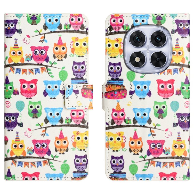 Folio-hoesje Xiaomi Redmi Note 15 Pro 5g Zwerm Uilen