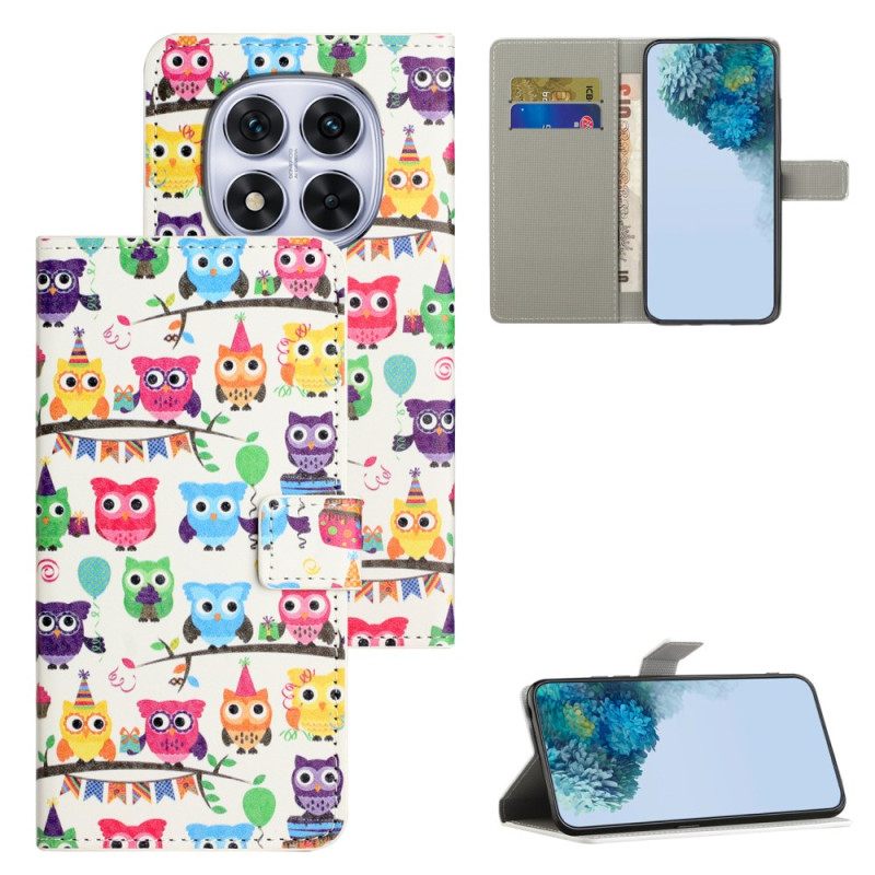Folio-hoesje Xiaomi Redmi Note 15 Pro 5g Zwerm Uilen