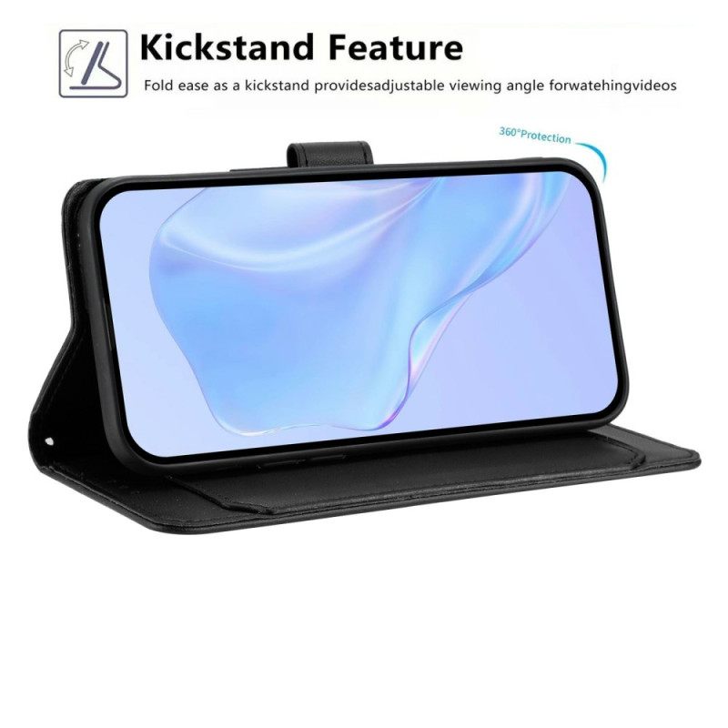 Leren Hoesje Voor Xiaomi Redmi Note 15 Pro 5g Effen Kunstleer